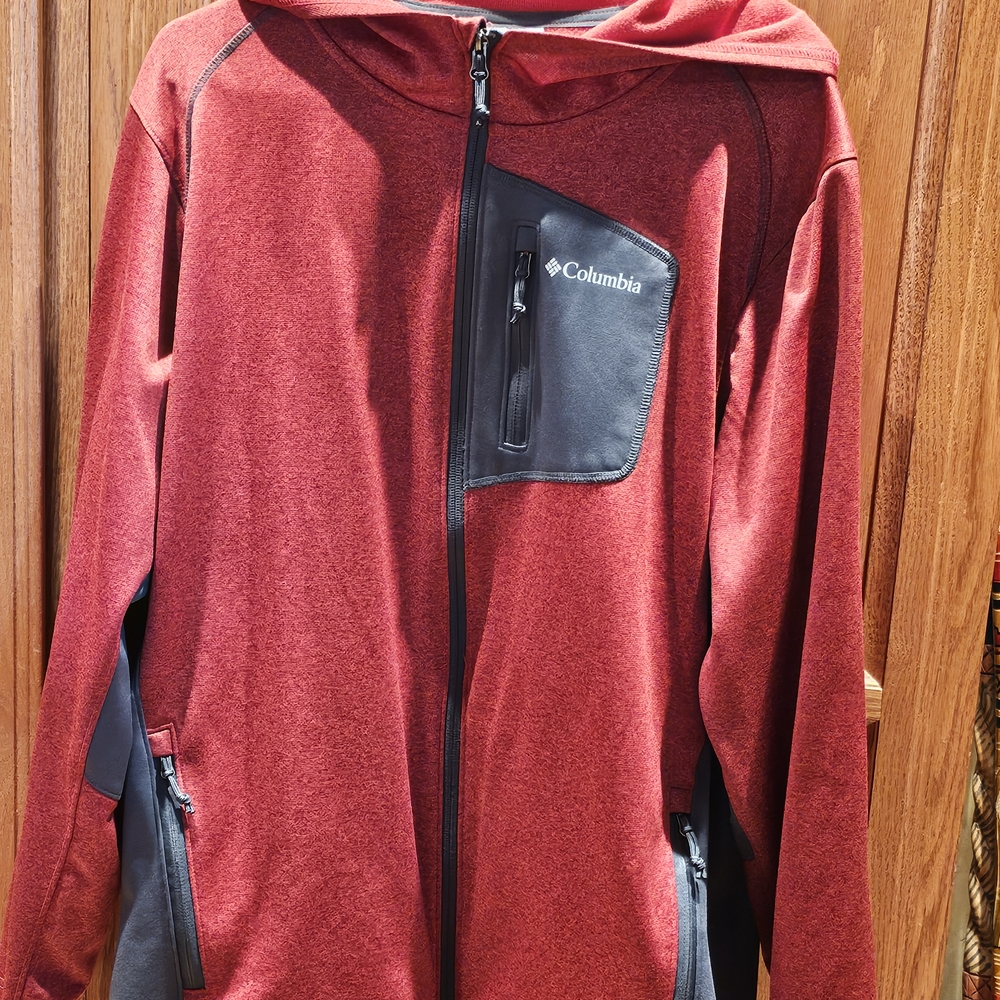 Columbia Maroon and Charcoal Hooded Jacket